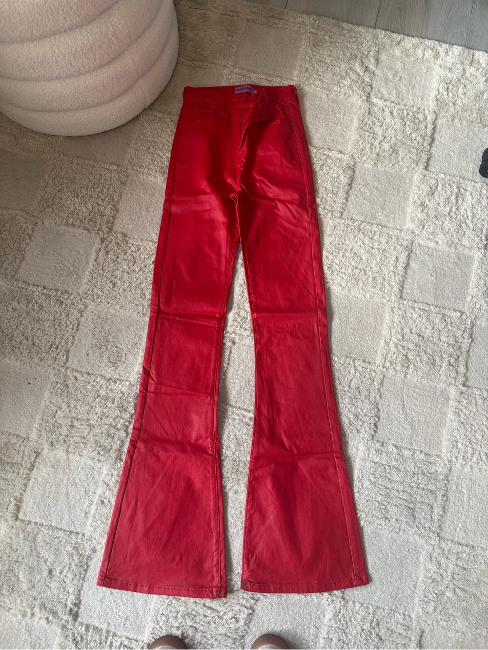 Edikted Faux Leather Flare Jeans